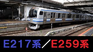 JR千葉駅_E217系総武快速線＆E259系成田エクスプレス_JR Chiba Station_Series E217 and Limited Express "NARITA EXPRESS"