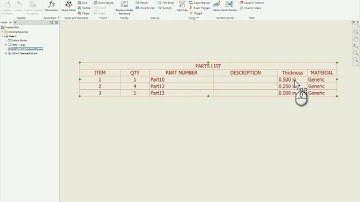 Inventor Exporting Parameter Thickness To Show Up Within BOM Column On Drawing