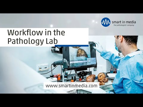 Workflow in a pathology lab from sample to diagnosis: