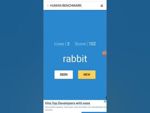 Verbal Memory Test: Human Benchmark—Score of 216 - YouTube