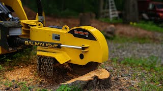 Mini Skid Steer Stump Grinder vs. Hardwood Stumps