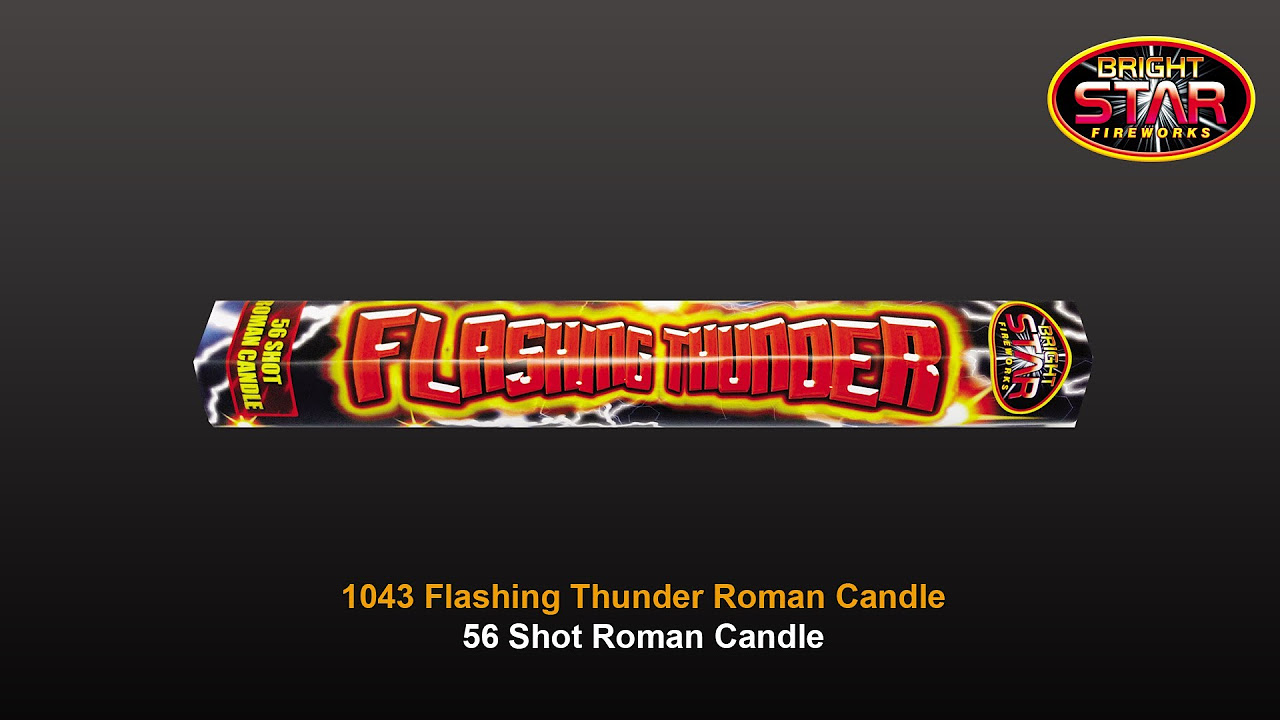 Bright Star Fireworks - 1043 Flashing Thunder 56 Shot Roman Candle