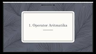 Tugas Video Tutorial Tentang Operator Aritmatika Pada Bahasa Program C