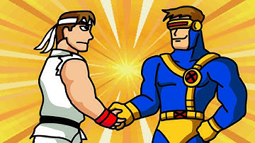 MARVEL VS CAPCOM - RYU VS CYCLOPS (CARTOON ANIMATED)