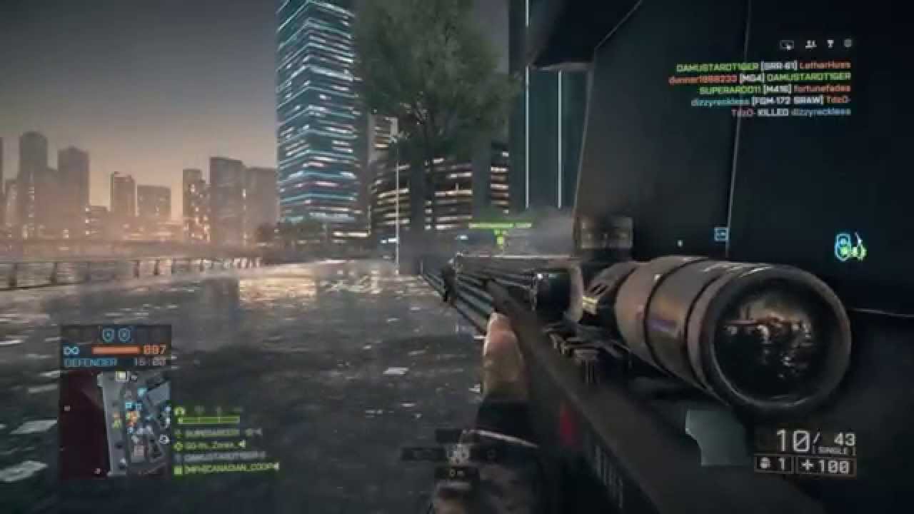 Battlefield 4: Sniper double headshot BF4 Multiplayer
