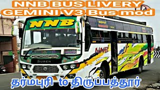 Gemini v3 bus mod with NNB salem to dharmapuri speed king livery screenshot 4
