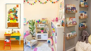 Kids reading room decoration with unique setting#Reading corner ideas#Small space kid's reading idea