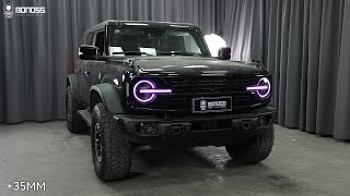 Best Fitment for 2024 Ford Bronco BONOSS Wheel Spacers Front 35mm Rear 35mm Before and After