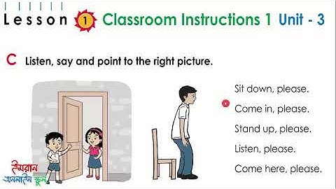 Classroom Instructions. Class 1. Unit 3, Lesson 1.