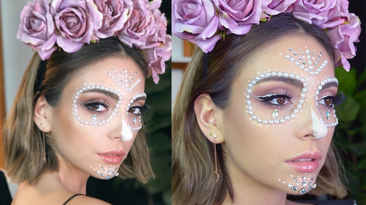 Calavera de perlas look FÁCIL para Halloween | Anna Sarelly