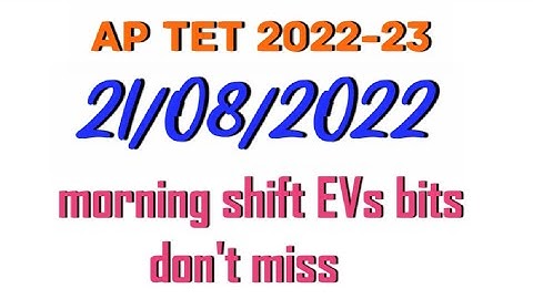 ap tet 21-08-2022 morning shift total EVS bits|ఆగస్టు21-08-2022 పేపర్|@Learner