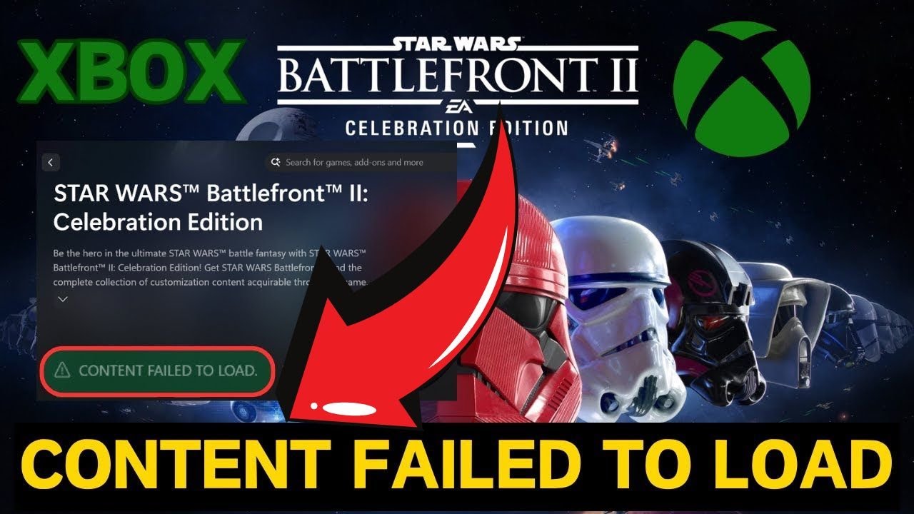 How to fix Star wars battlefront II content failed to load Xbox - YouTube