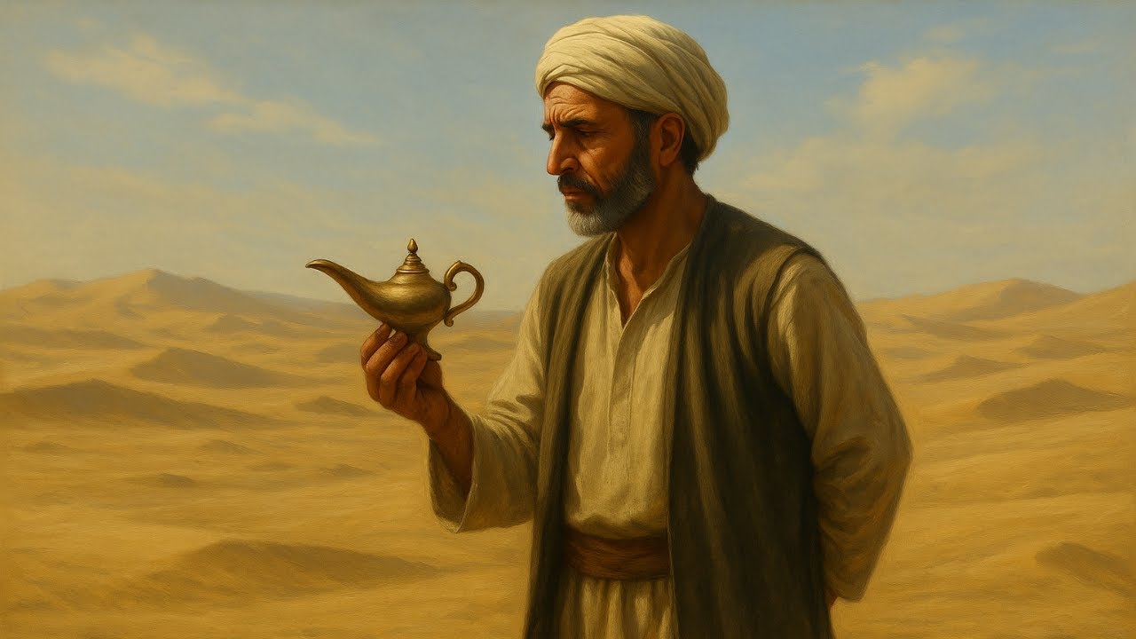 قصة الرجل الفقير والمصباح السحري الذي وجده في الرمل وكيف غير حياته