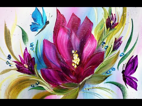 Video: Schmetterlinge Und Blumen Malen