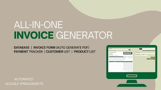 Automation Google Sheets: INVOICE GENERATOR | Auto Generate PDF | Manage Payment | Database Tracker