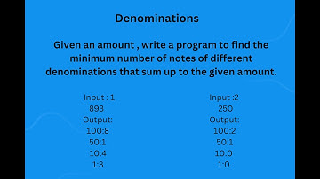 python programming | coding practice-8 | Denominations