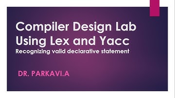 Lex and Yacc Programming Tutorial (To Recognize declarative statements) in Compiler Design