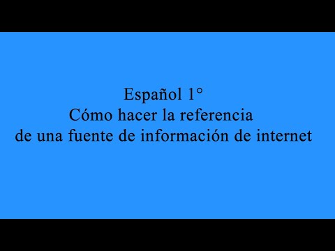 Video: ¿Qué es una referencia a una fuente publicada o no publicada?