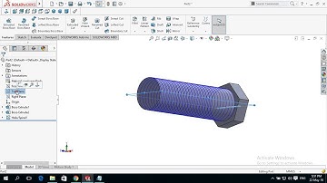 How to Create/Make Threads/ Nut Bolts in SolidWorks Basics for Beginners Tutorial 8