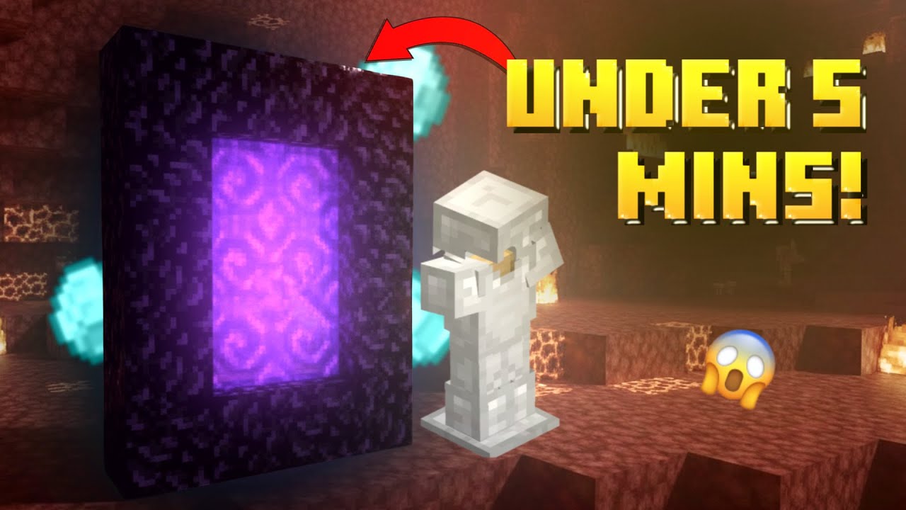 Can I reach the nether under 5 mins ? ( I almost died ) | Minecraft pe ...
