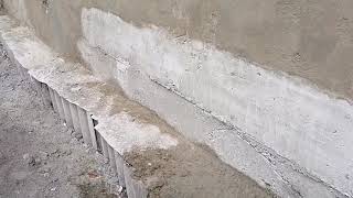 Штукатурка проблемной шлаковой стены, не большой обзор бетоносмесителя!