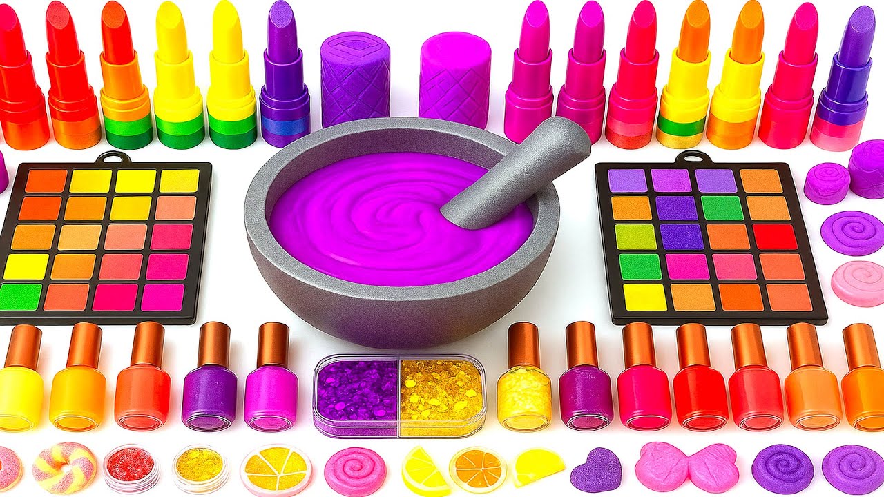 Satisfying Video DIY Making Slime Mixing Toothpaste Eyeshadow Makeup Cosmetics ASMR Slime Relax
