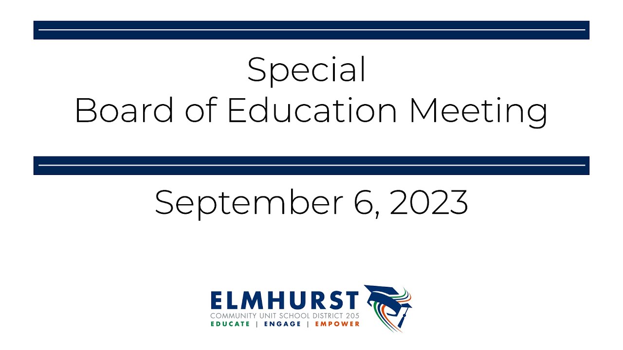 Special Board of Education Meeting - September 6, 2023 - YouTube