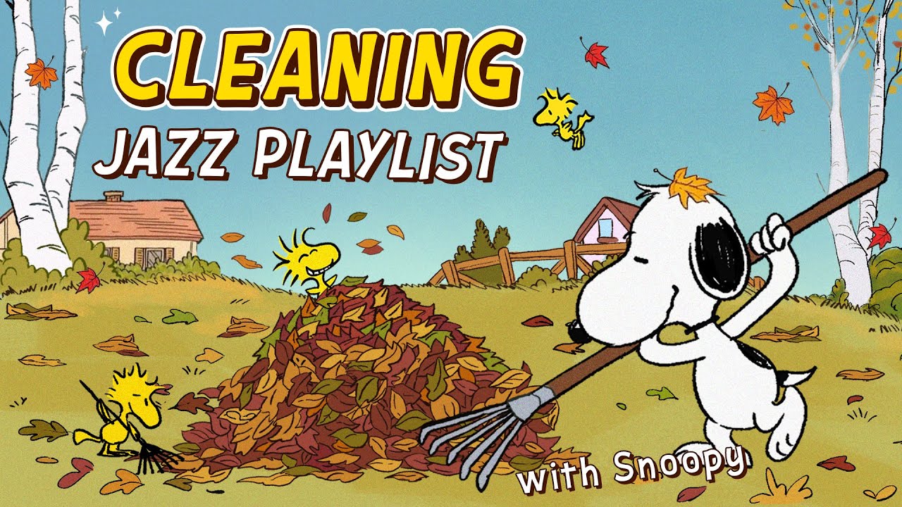 Cleaning Vibes with Snoopy 🧹 🐾🍂| Smooth Jazz Playlist for Autumn Day