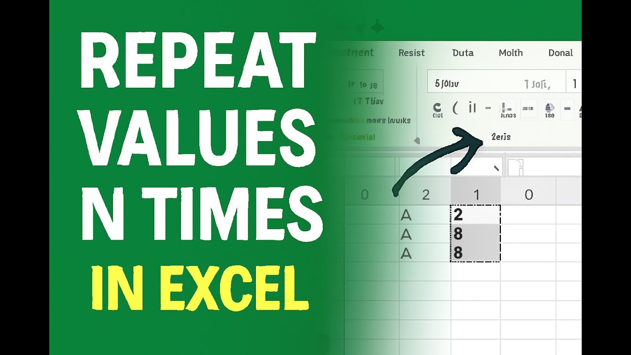 How to repeat values N times in excel - YouTube