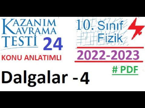 10. Sınıf | Fizik | MEB | Kazanım Testi 24 | Dalgalar 4 | 2022 2023 | PDF | TYT | YKS | 2023 2024