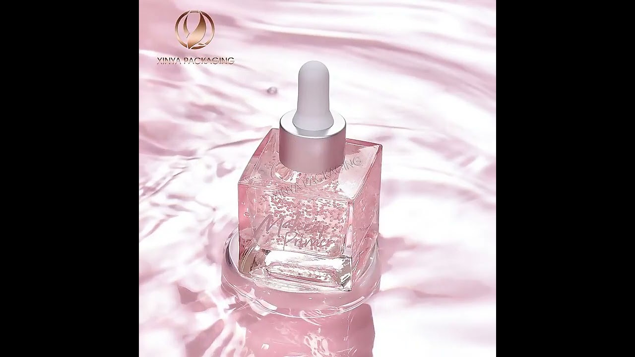 30ml thick square dropper glass bottle clear serum foundation essential oil cosmetic packaging