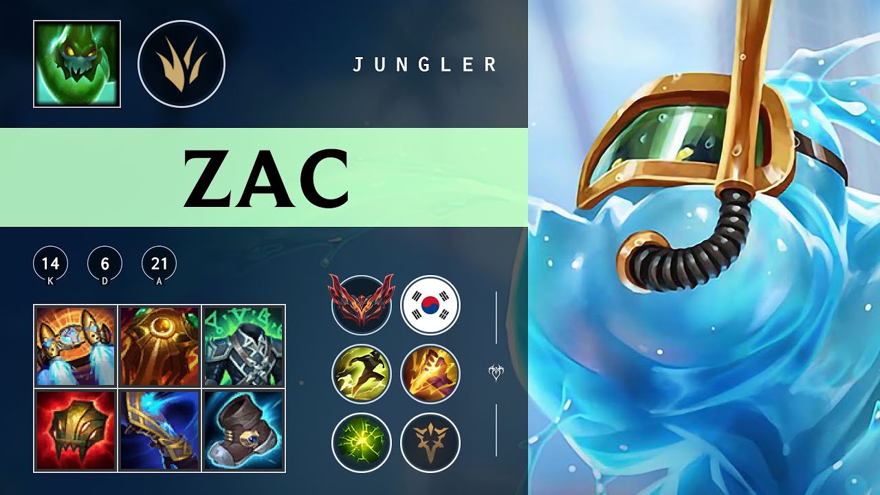 Zac Jungle vs Qiyana - KR Grandmaster Patch 25.23