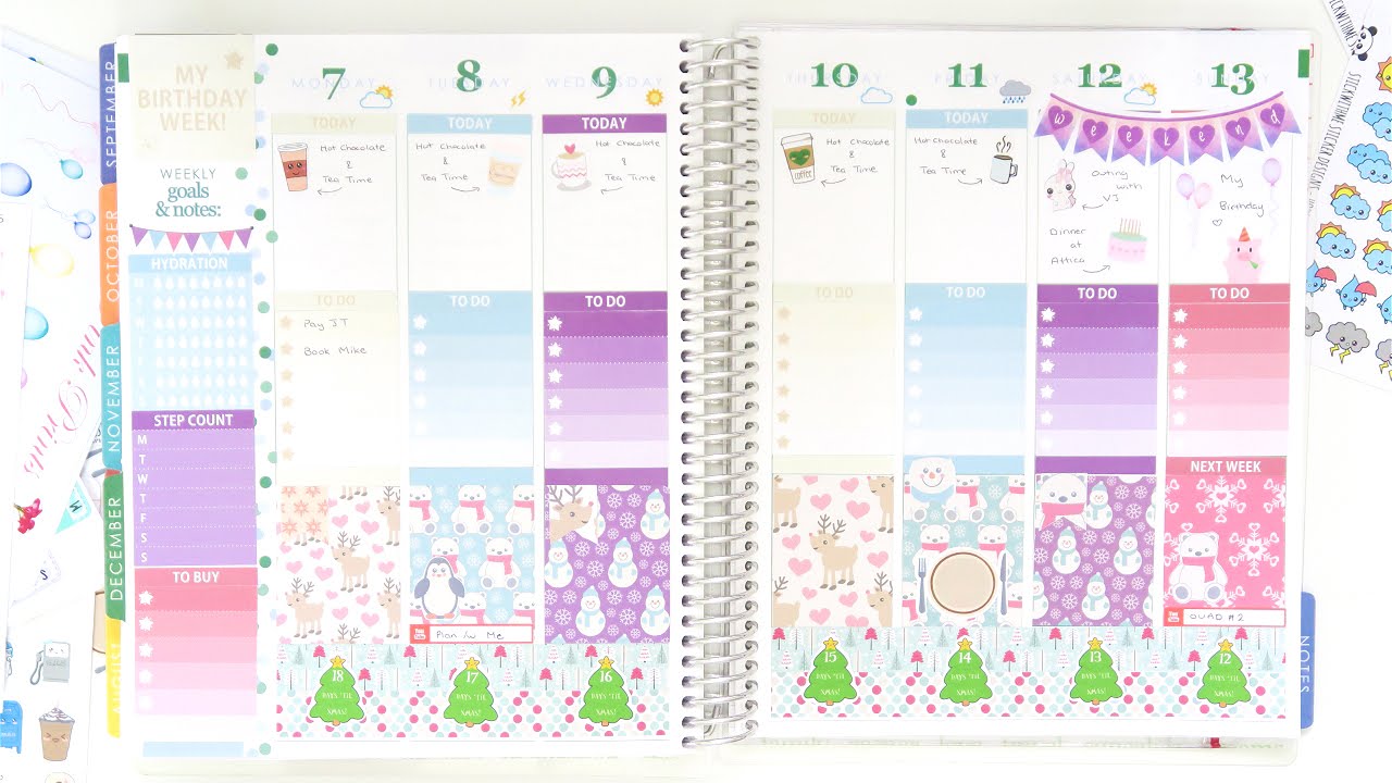 Plan With Me in my Erin Condren Life Planner ~ December 2015 - YouTube