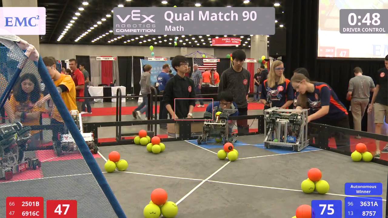 VEX Worlds 2016 - VRC High School - Math - Qual 90 (2501B 6916C) 115 vs 193 (3631A 8757)