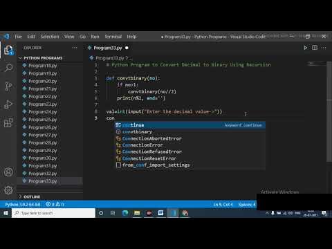 Python Program to Convert Decimal to Binary Using Recursion - YouTube