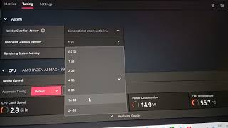 Ryzen AI Max+ 395 w. Radeon 8060S Dedicated Graphics Memory & CPU Overclock Settings