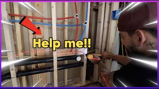 RUNNING PEX WATER LINES IN THE BATHROOM-VLOGMAS DAY 2