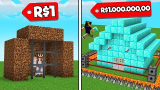 CONSTRUÇÃO SEGURA de R$1 vs R$1.000.000 no Minecraft