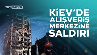 Kievde Füzeyle Vurulan Alışveriş Merkezi Drone Ile Görüntülendi