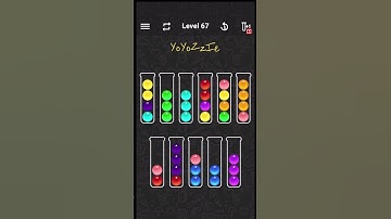 Ball Sort Color Water Puzzle Level 67 Walkthrough 🧪🔵🟢🟣, #shorts