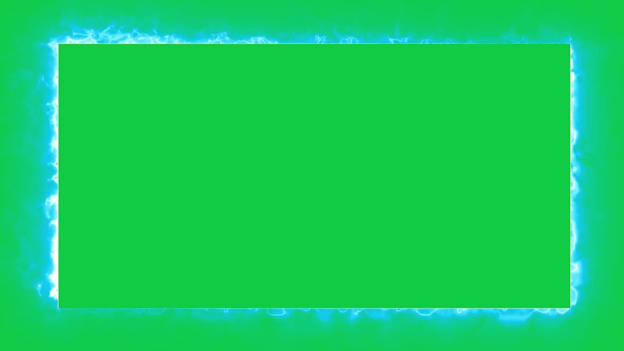 Green screen frame black screen Neon light border Frame template