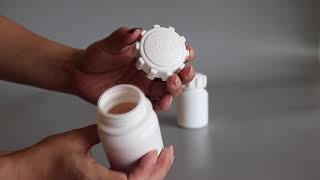heath care medicine bottle with child proof cap