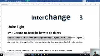 Academic English Interchange 3 Grammar Unit  Eight  By Gerund to describe how to do things