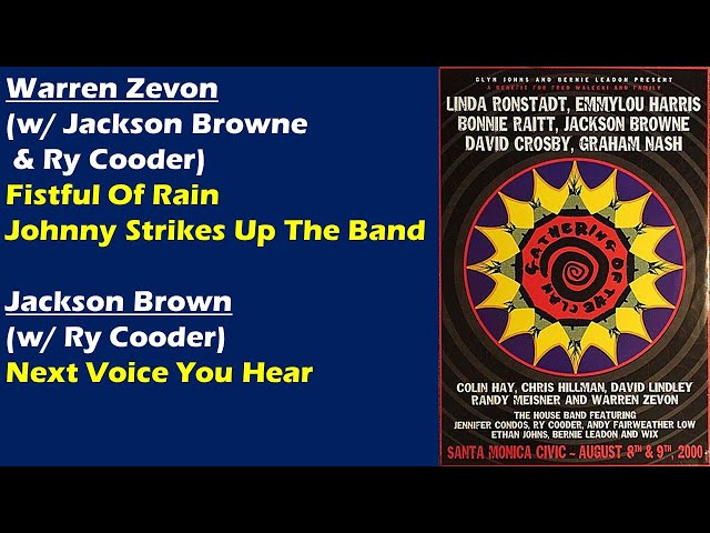 Warren Zevon ,Jackson Browne & Ry Cooder/The Walecki Benefit Shows