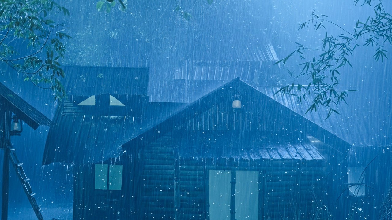 ⚡💤 Real Rain on Metal Roof & Violent Thunder | Sleep Instantly White Noise