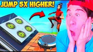 *SUPER TRUCO* SALTAR MUCHO MÁS ALTO CON SALTADOR FORTNITE Battle Royale EPIC FAILS