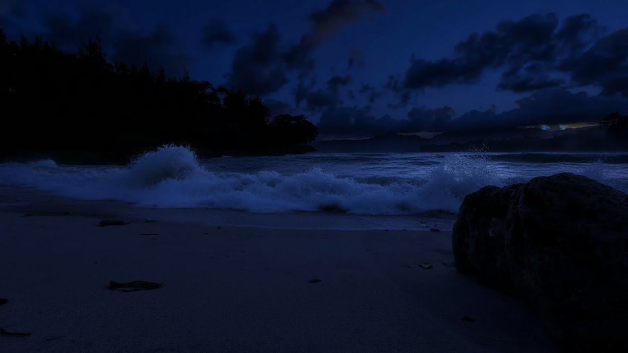 Ocean Waves for Deep Night Sleep 🌙 | Relaxing Ocean Sounds (Dark Screen)