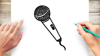 How to Draw Microphone Easy