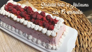 Sladoled torta sa Malinama za 15 minuta - Fast and Easy Raspbbery cake - CooKing Recepti