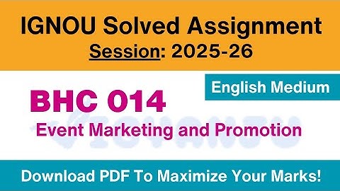 IGNOU BHC 014 Solved Assignment 2025-26 English Medium